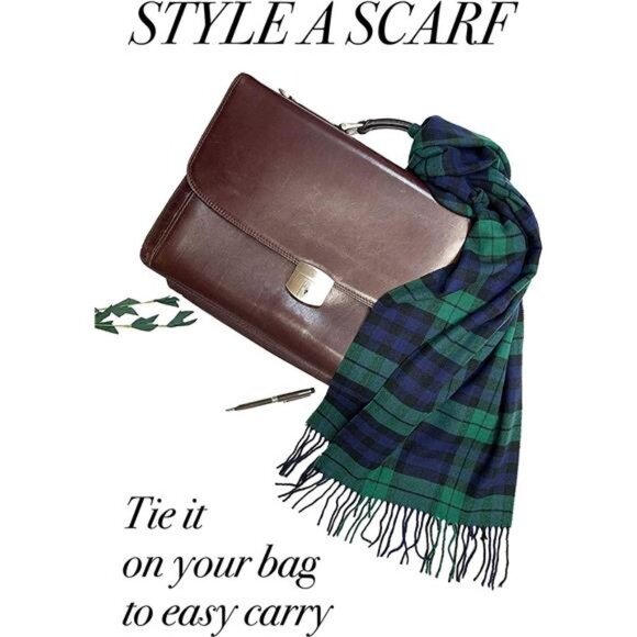 Cashmere Feel Scarf Soft Winter Ombre Nova Buffalo Tartan for Men and Women - Picture 4 of 6